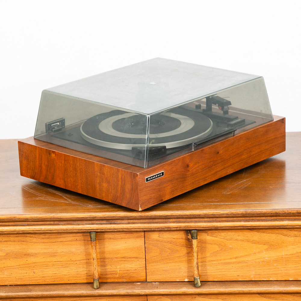 Vintage Record Player Cover Panasonic Walnut Base Mid Century Parts Vintage Mcm - Image 2