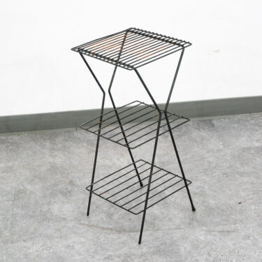 Mid Century Modern Plant Stand Metal Wrought Iron Vintage Outdoor Indoor 3 Tier