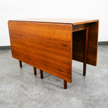 Mid Century Modern Dining Table Henredon Drop Leaf Walnut Extension Leaf Folding