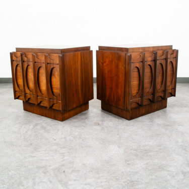 Mid Century Modern Nightstands Brutalist Pair Set Topago Brasilia Side Tables