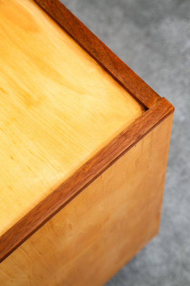Mid Century Modern Dresser Credenza Birch Walnut Drawer Italian End Set 2 Blonde - Image 11