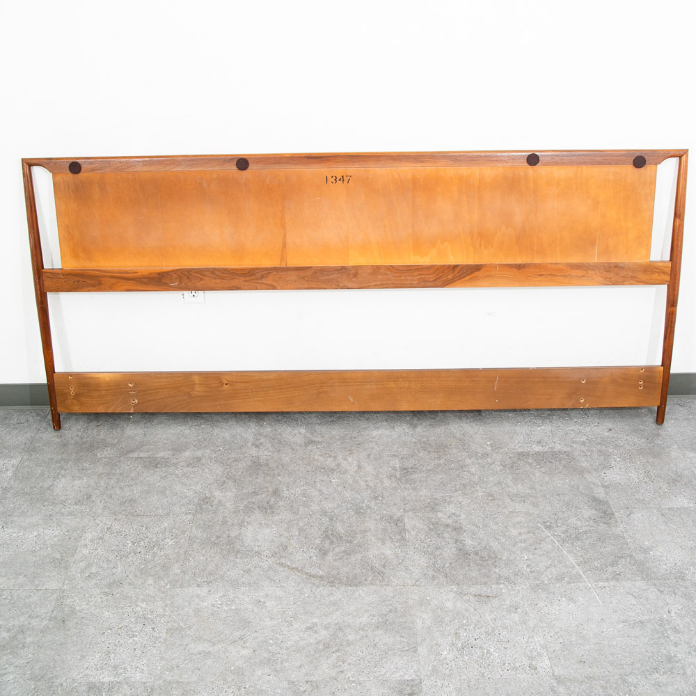 Mid Century Modern Headboard Bed Frame King Size Solid Walnut Wood Vintage Mcm - Image 11