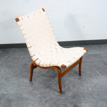 Mid Century Danish Modern Lounge Chair Bruno Mathsson Eva White Vintage Sweden