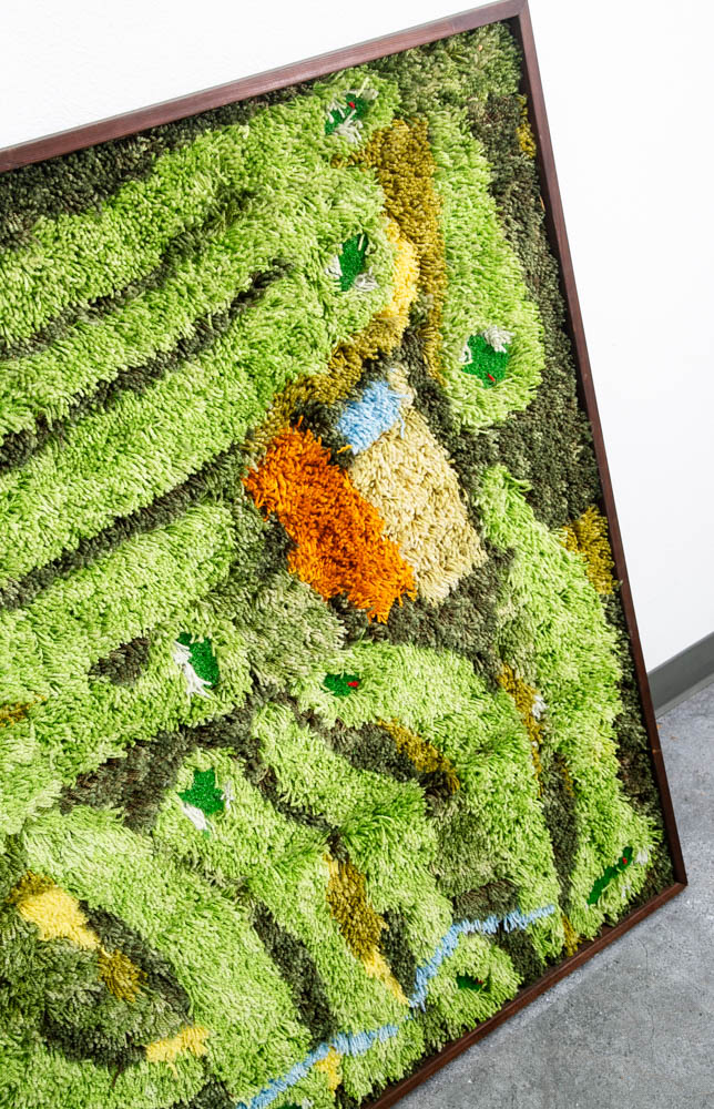 Mid Century Modern Tapestry Wall Hanging Rug Abstract Golf Course Links Shag 5x4 - Image 12