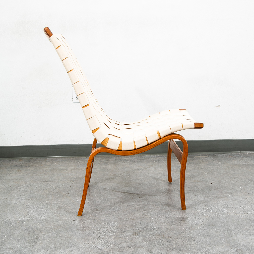 Mid Century Danish Modern Lounge Chair Bruno Mathsson Eva White Vintage Sweden - Image 3