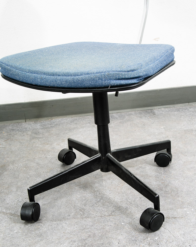 Mid Century Modern Office Chair Pair Task Swivel Work Blue Rasmussen Labofa Two - Image 6