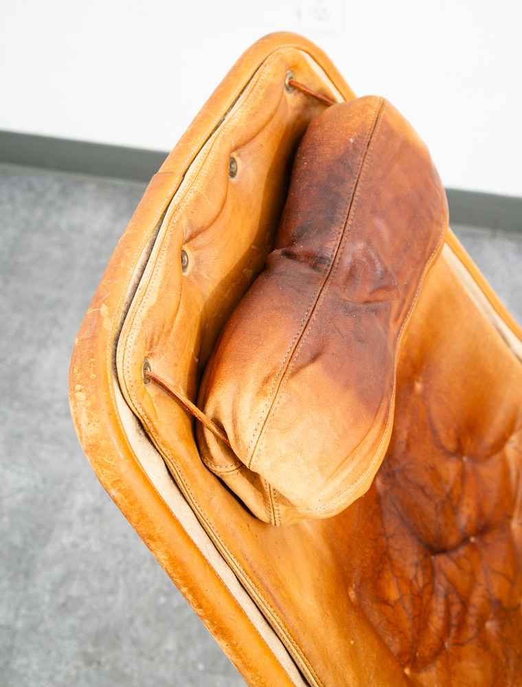 Mid Century Danish Modern Lounge Chair Dux Bruno Mathsson Jetson Brown Leather - Image 5