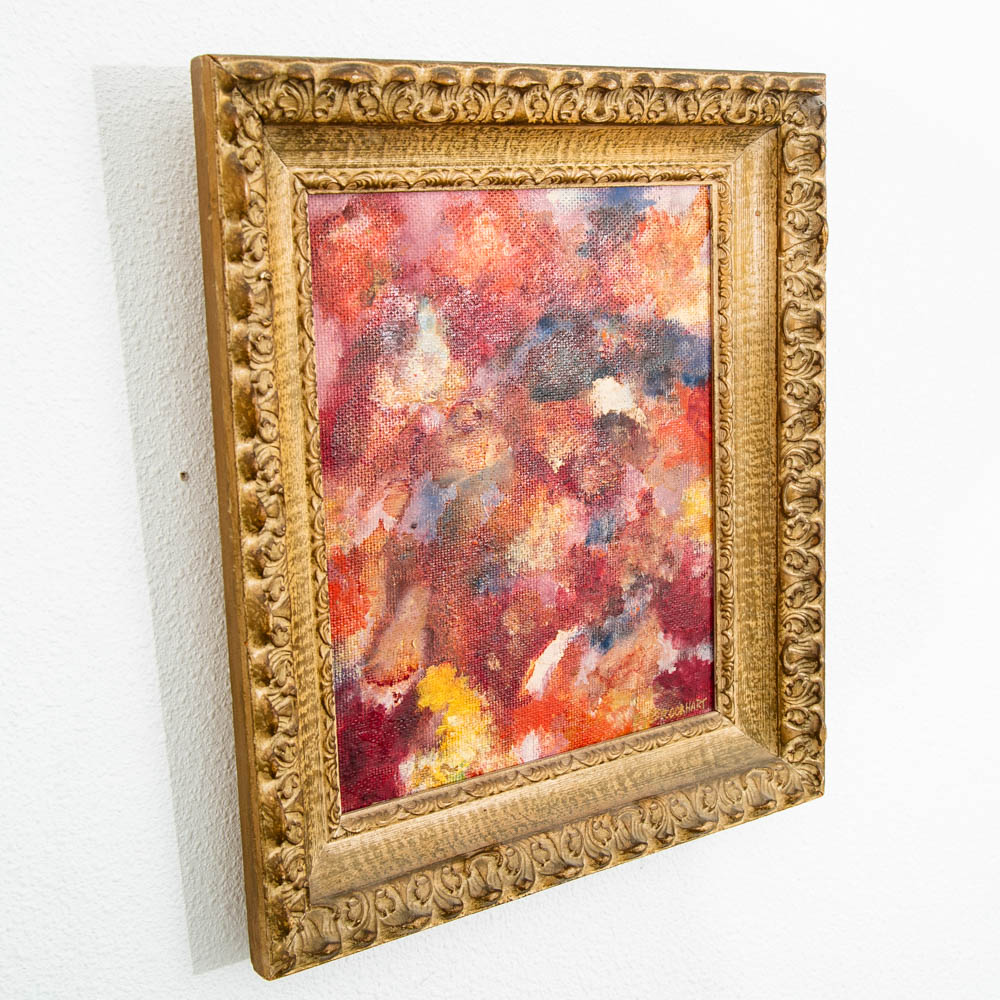 Mid Century Modern Painting Original Art Abstract Expressionism Floral Flowers - Image 2