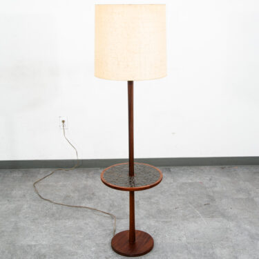 Mid Century Modern Floor Lamp Martz Marshall Studios Walnut Table Coin Ceramic