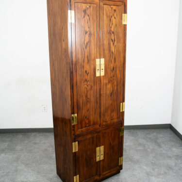 Mid Century Modern Armoire Compact Cabinet Scene One Henredon Campaign Dark Wood