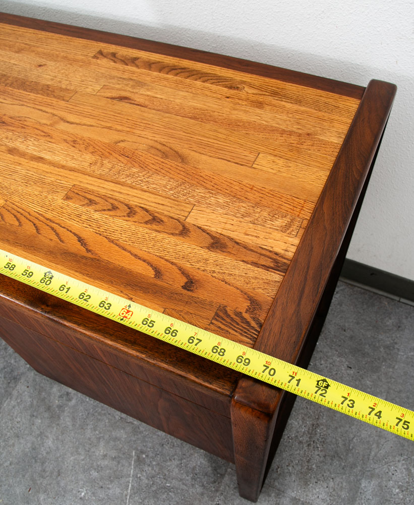 Mid Century Modern Credenza Oak Walnut 5 Drawer Wood Oak File Doors Vintage - Image 12