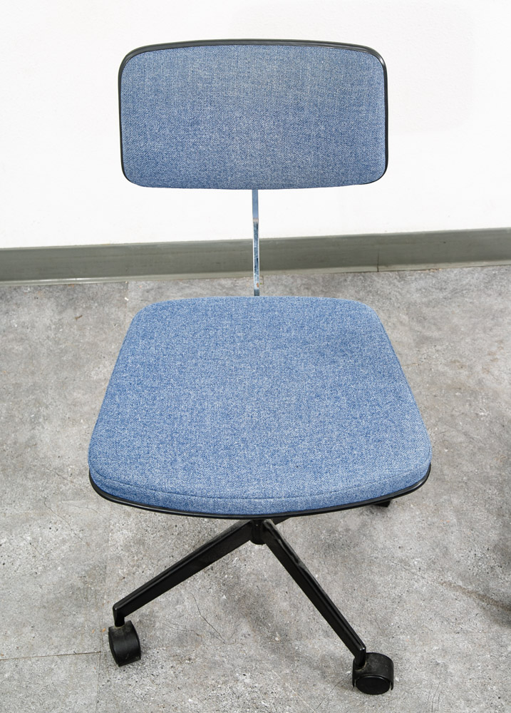Mid Century Modern Office Chair Pair Task Swivel Work Blue Rasmussen Labofa Two - Image 5