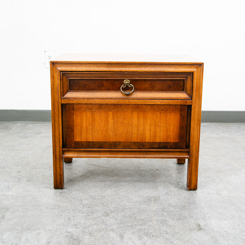Mid Century Modern Nightstand End Table Set Side Basic Witz Walnut 2 Drawer Mcm - Image 2
