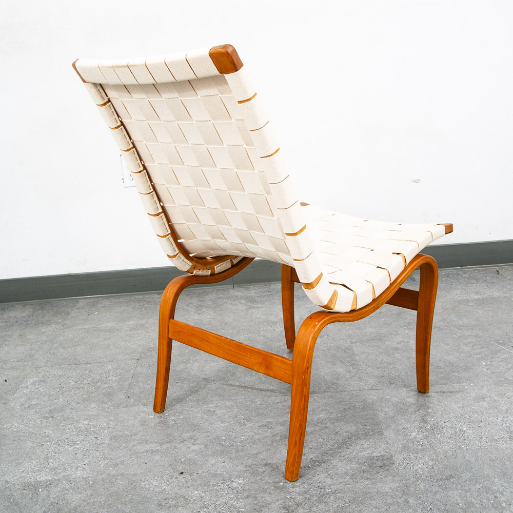 Mid Century Danish Modern Lounge Chair Bruno Mathsson Eva White Vintage Sweden - Image 4