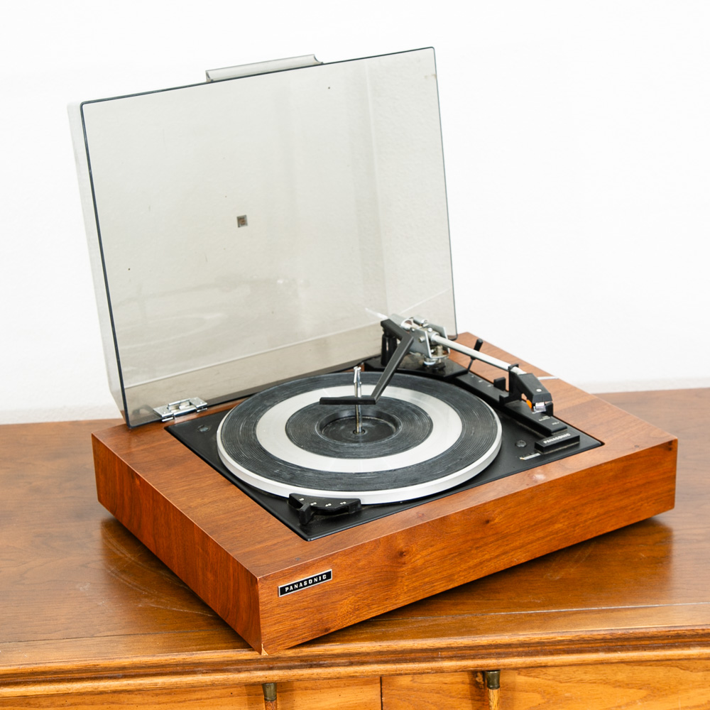 Vintage Record Player Cover Panasonic Walnut Base Mid Century Parts Vintage Mcm - Image 12