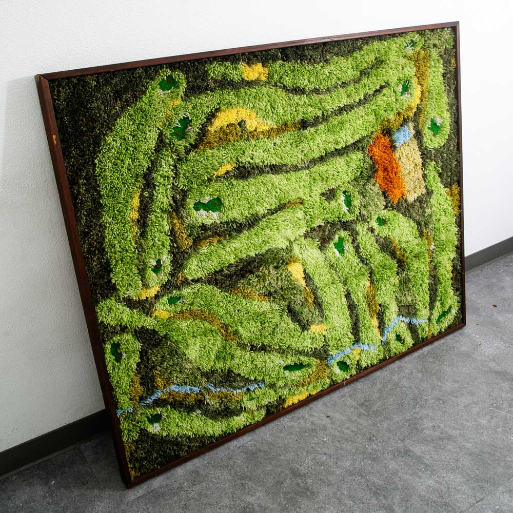Mid Century Modern Tapestry Wall Hanging Rug Abstract Golf Course Links Shag 5x4 - Image 2