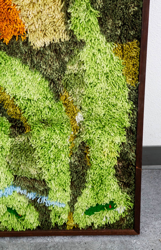 Mid Century Modern Tapestry Wall Hanging Rug Abstract Golf Course Links Shag 5x4 - Image 8