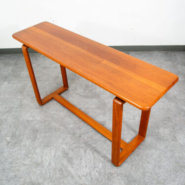 Mid Century Modern Console Table Teak Solid Wood Denmark Vintage Rectangular Mcm