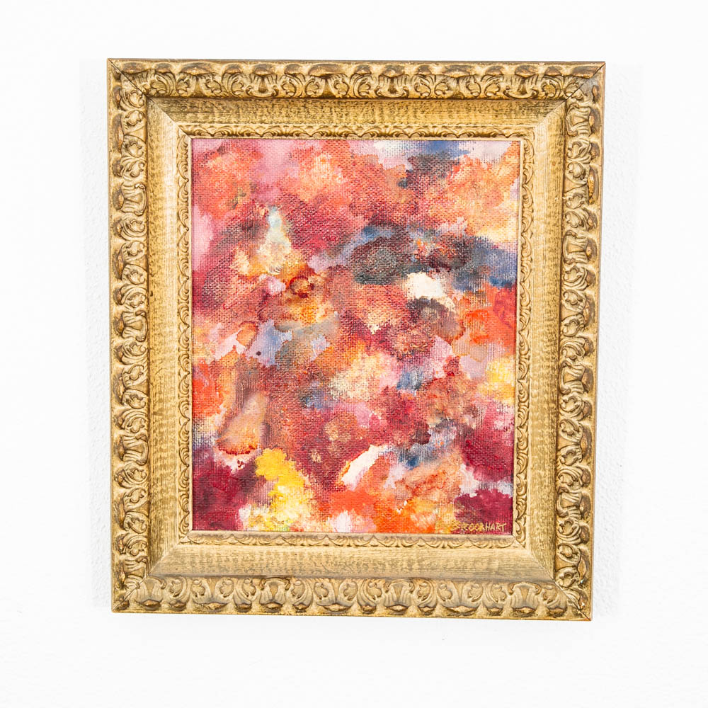 Mid Century Modern Painting Original Art Abstract Expressionism Floral Flowers