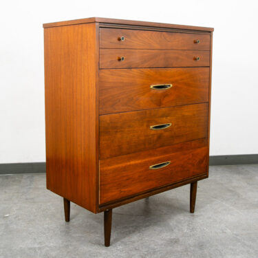 Mid Century Danish Modern Highboy Dresser Walnut 4 Drawer Danish Mcm Vintage 60s