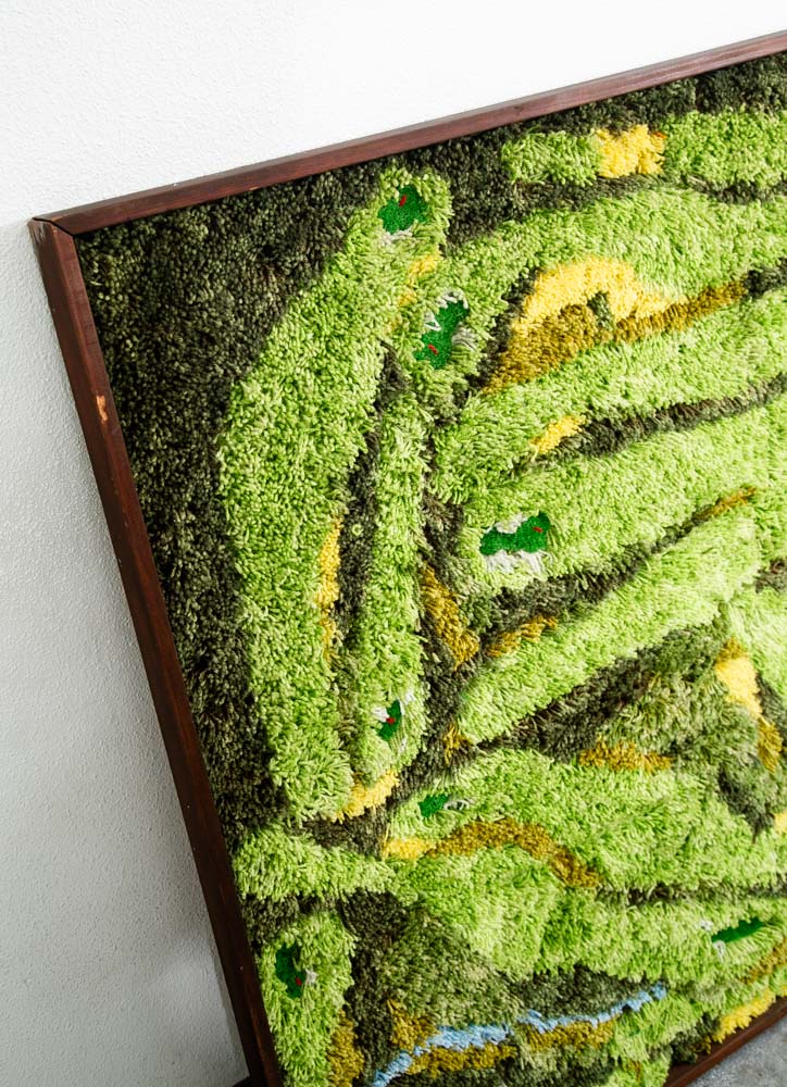 Mid Century Modern Tapestry Wall Hanging Rug Abstract Golf Course Links Shag 5x4 - Image 6