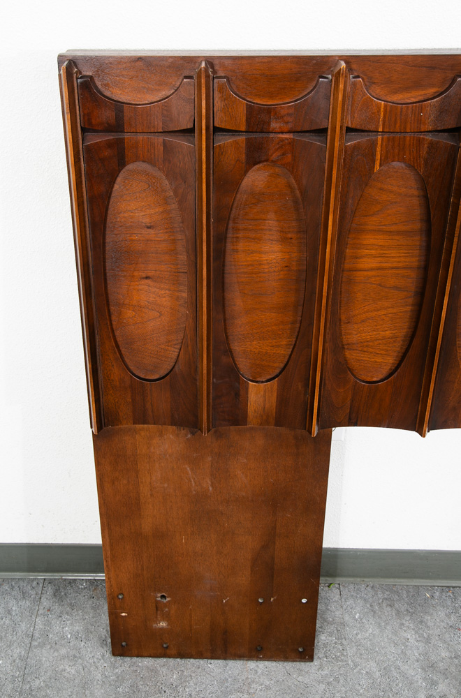 Mid Century Modern Headboard Bed Frame Tobago King Size 80" Brutalist Broyhill - Image 10
