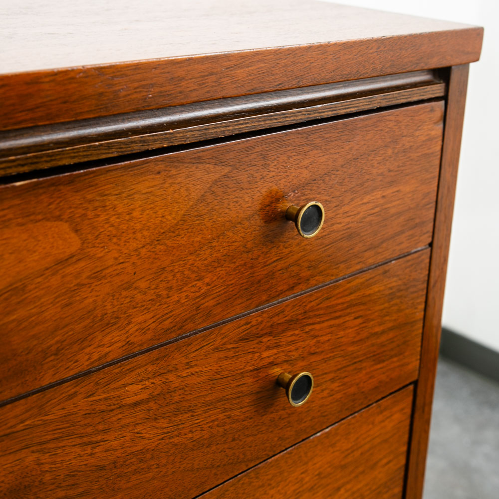 Mid Century Danish Modern Highboy Dresser Walnut 4 Drawer Danish Mcm Vintage 60s - Image 6