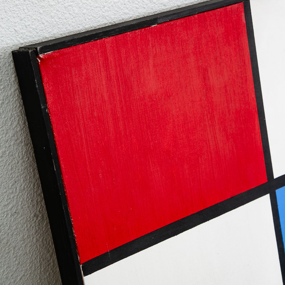 Mid Century Modern Painting Art Abstract Expressionism Red White Yellow Blue Mcm - Image 8