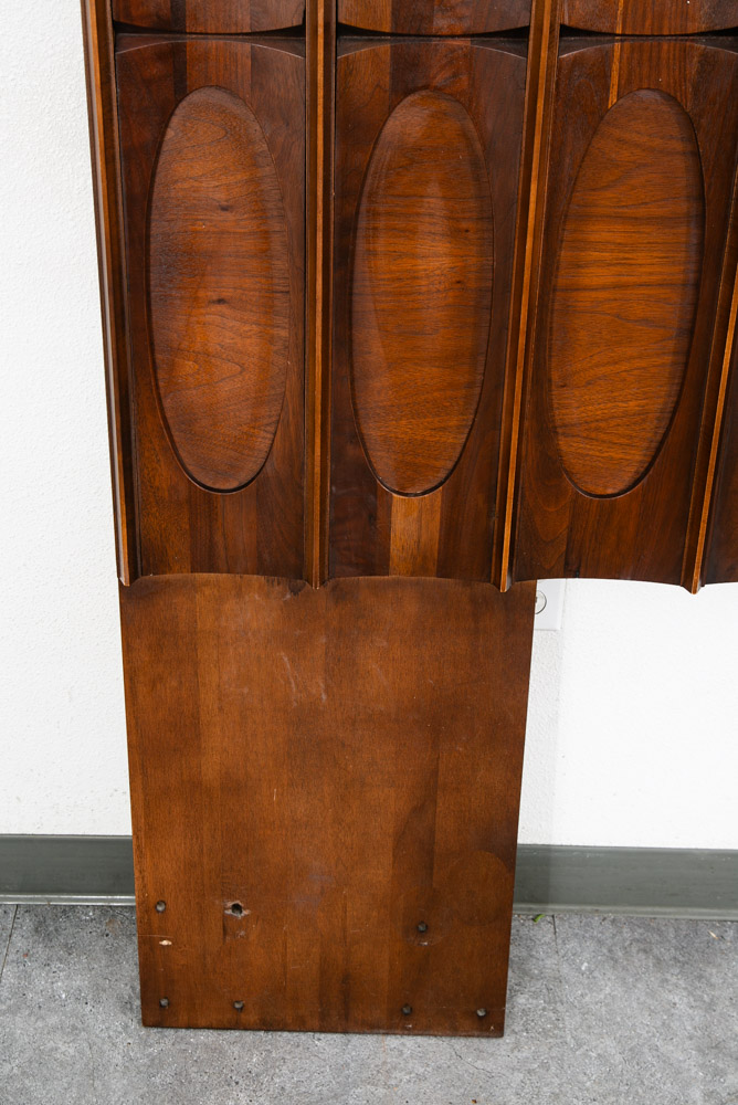 Mid Century Modern Headboard Bed Frame Tobago King Size 80" Brutalist Broyhill - Image 11