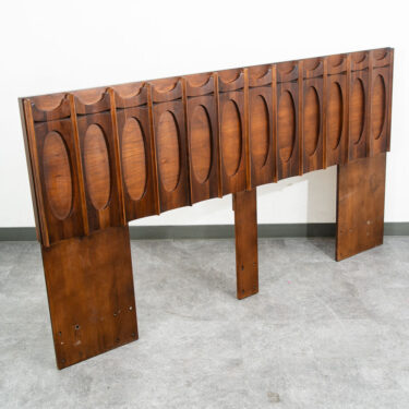 Mid Century Modern Headboard Bed Frame Tobago King Size 80" Brutalist Broyhill