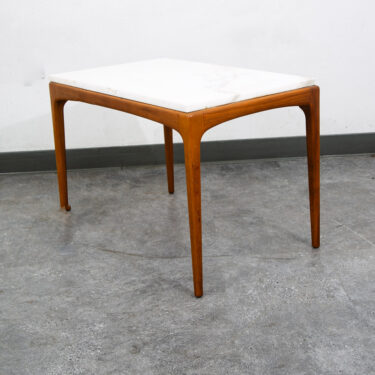 Mid Century Modern End Table Lane Side Nightstand Marble Stone Travertine Mcm