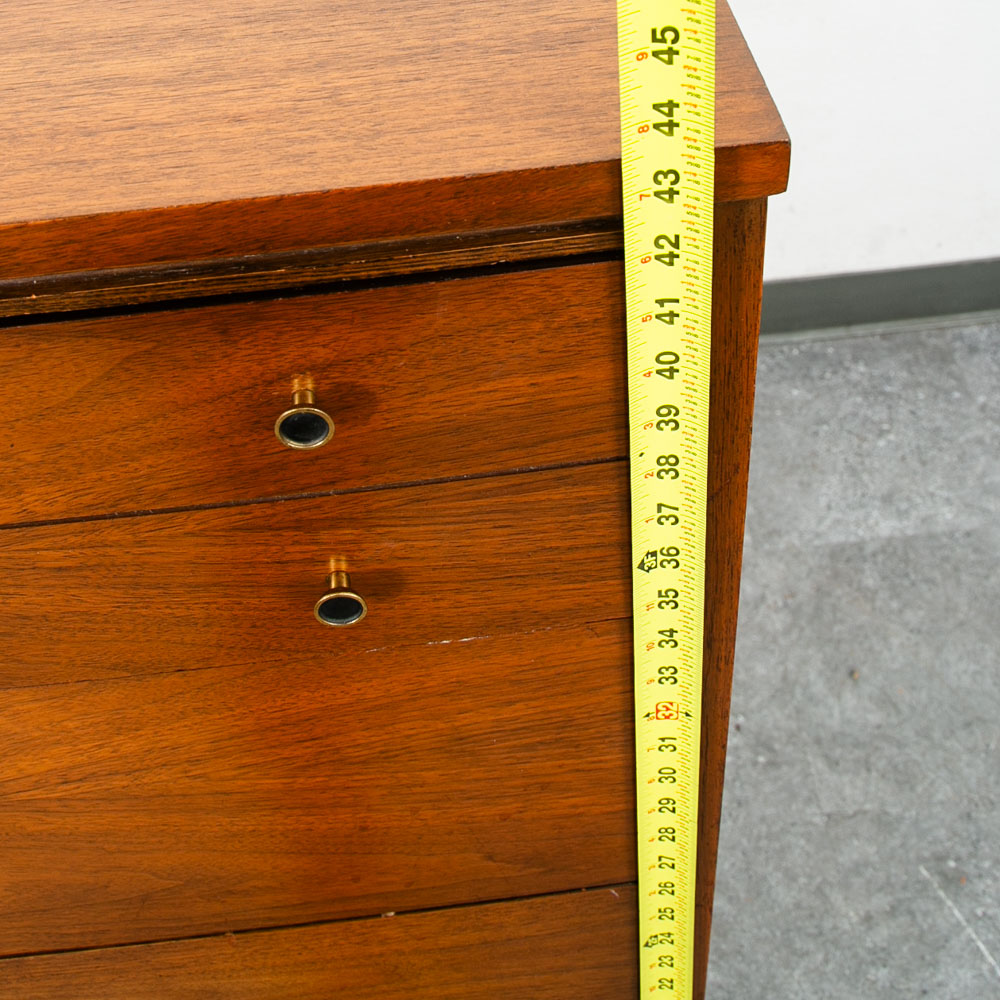 Mid Century Danish Modern Highboy Dresser Walnut 4 Drawer Danish Mcm Vintage 60s - Image 7