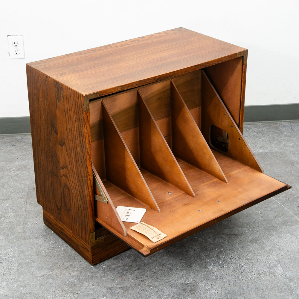Mid Century Modern Storage Chest Record LP Storage Cabinet Table Lane Vinyl Mcm - Image 2