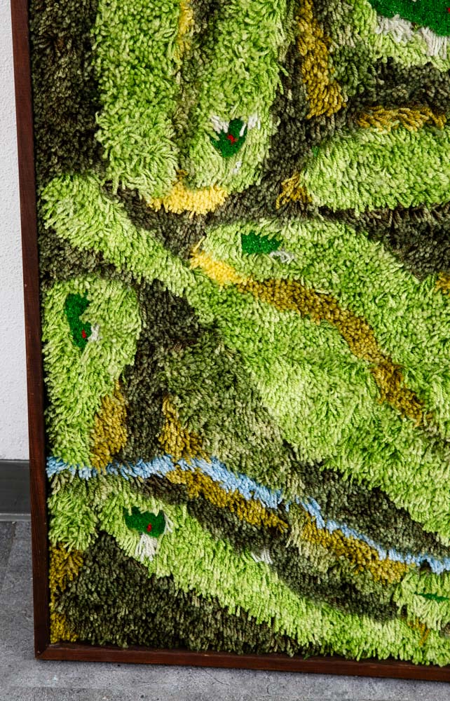 Mid Century Modern Tapestry Wall Hanging Rug Abstract Golf Course Links Shag 5x4 - Image 5