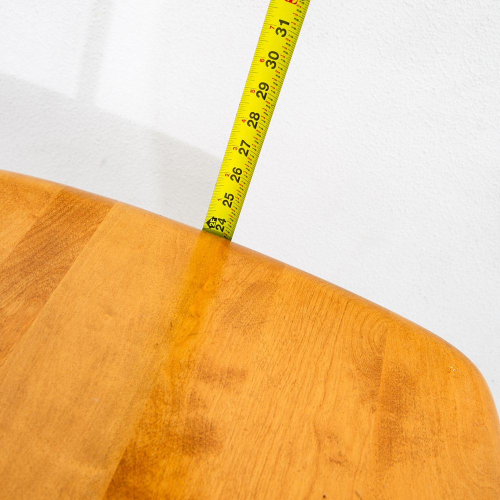 Mid Century Modern Side Table Heywood Wakefield Blonde Wood Birch Square Shelf - Image 12
