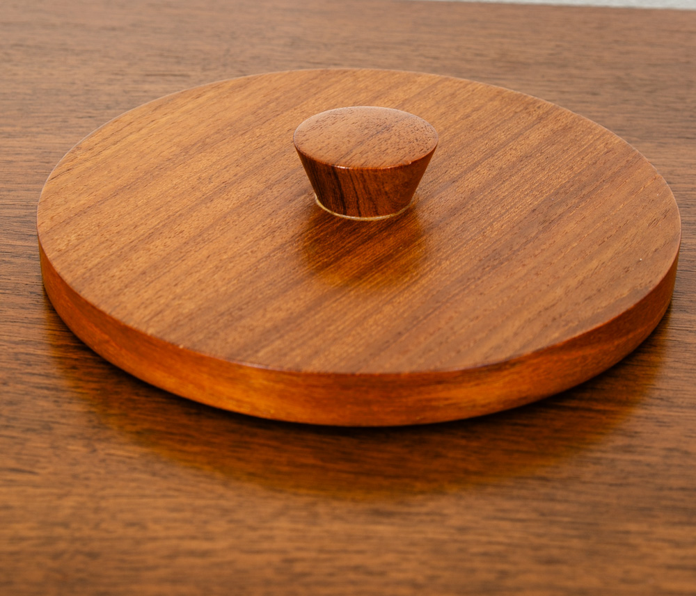 Mid Century Danish Modern Ice Bucket Lidded Teak Rainbow Sweden Liner Round Mcm - Image 9
