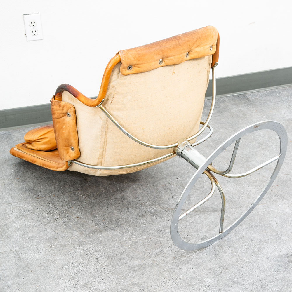 Mid Century Danish Modern Lounge Chair Dux Bruno Mathsson Jetson Brown Leather - Image 6