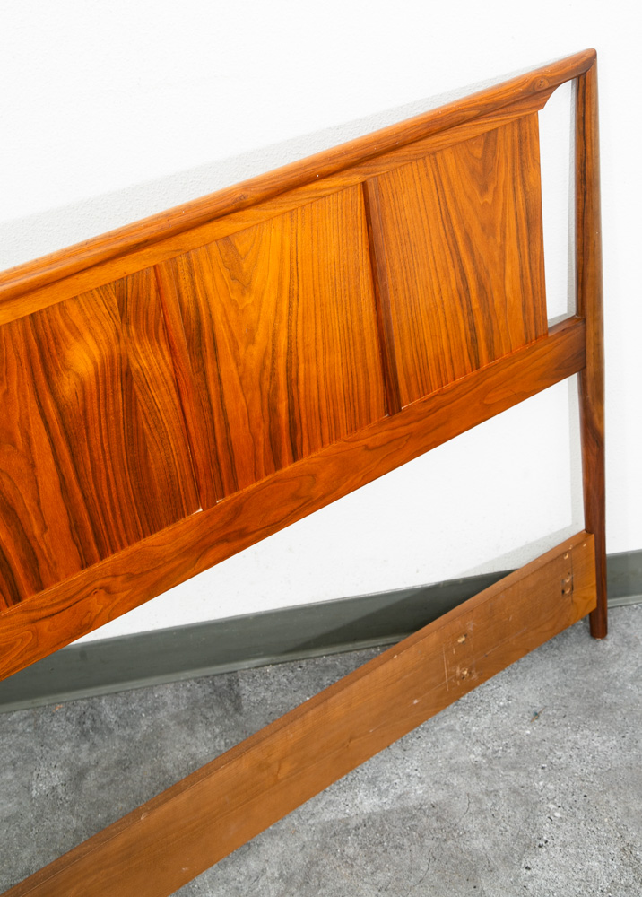 Mid Century Modern Headboard Bed Frame King Size Solid Walnut Wood Vintage Mcm - Image 7