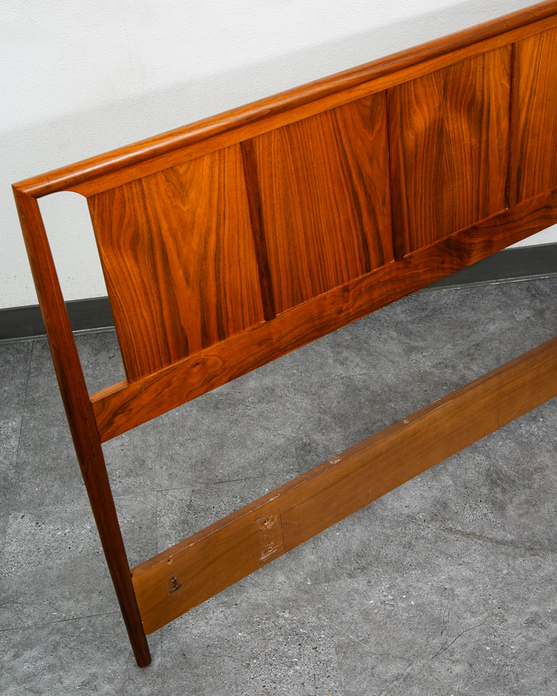 Mid Century Modern Headboard Bed Frame King Size Solid Walnut Wood Vintage Mcm - Image 6