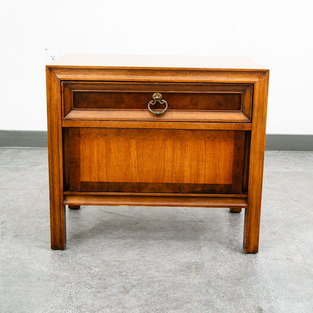 Mid Century Modern Nightstand End Table Set Side Basic Witz Walnut 2 Drawer Mcm - Image 6