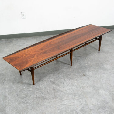 Mid Century Modern Coffee Table Surfboard Walnut Lane Drexel Vintage Mcm 70"