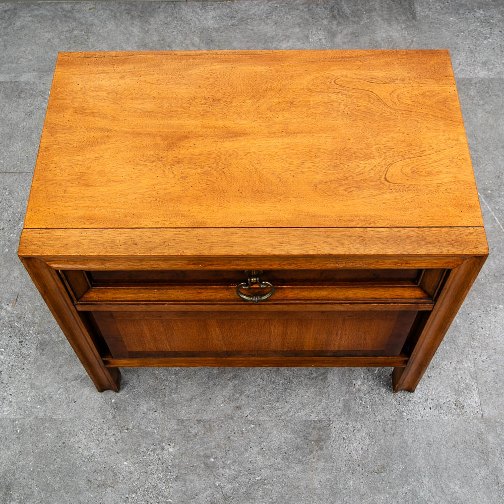 Mid Century Modern Nightstand End Table Set Side Basic Witz Walnut 2 Drawer Mcm - Image 12