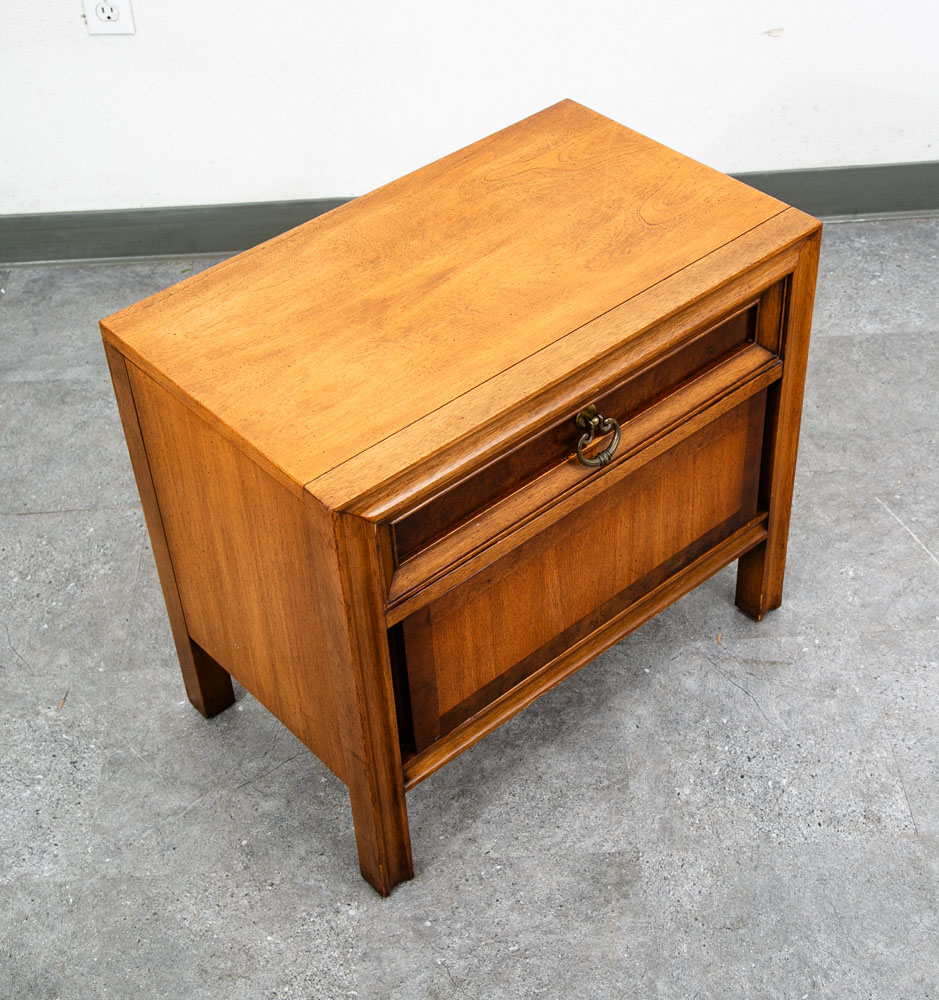 Mid Century Modern Nightstand End Table Set Side Basic Witz Walnut 2 Drawer Mcm - Image 8