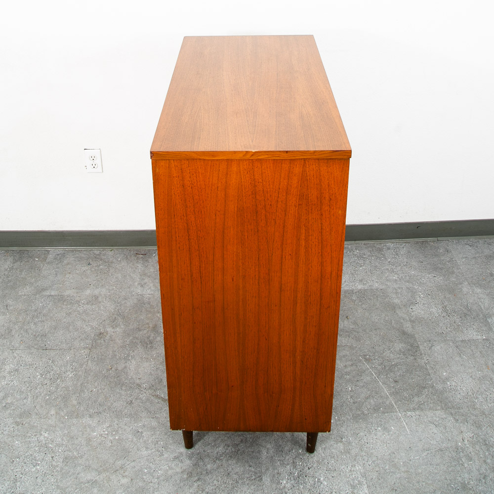Mid Century Danish Modern Highboy Dresser Walnut 4 Drawer Danish Mcm Vintage 60s - Image 4