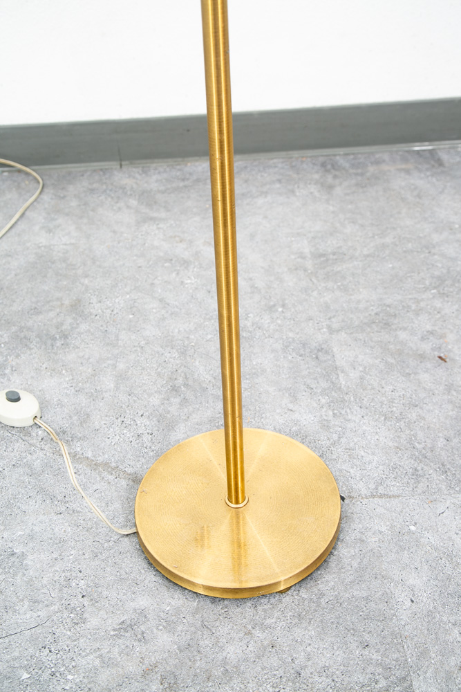 Mid Century Modern Floor Lamp Set Light Gold Brass 3 Light Atomic Vintage Round - Image 9