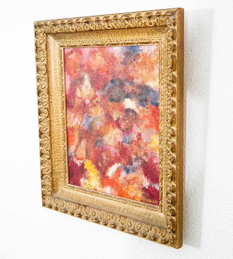 Mid Century Modern Painting Original Art Abstract Expressionism Floral Flowers - Image 3