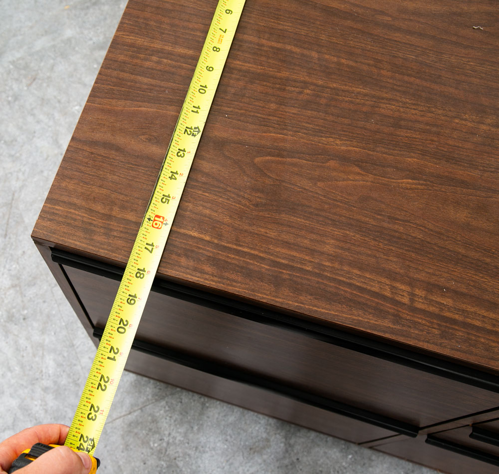 Mid Century Modern Credenza Office Sideboard Black Laminate Cabinet 12 Drawer - Image 9