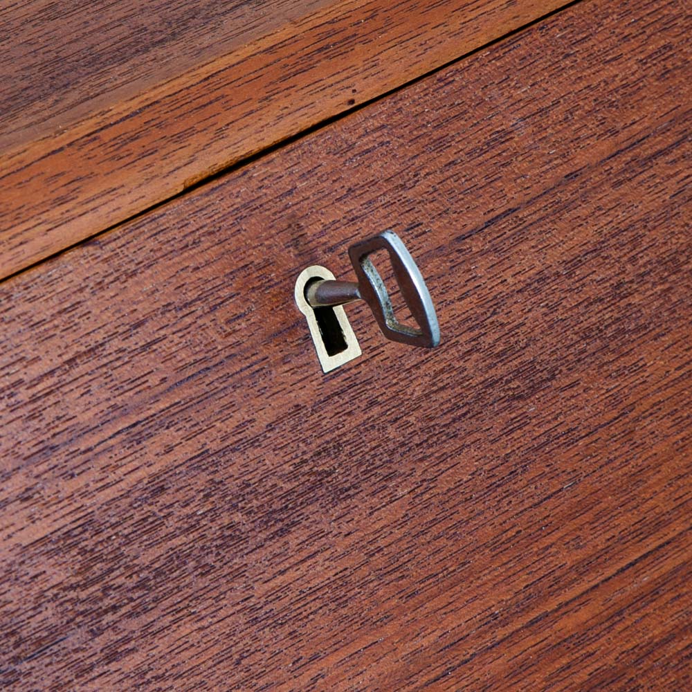 Mid Century Danish Modern Secretary Desk Bureau Denmark Teak Drawers Drop Down - Image 11