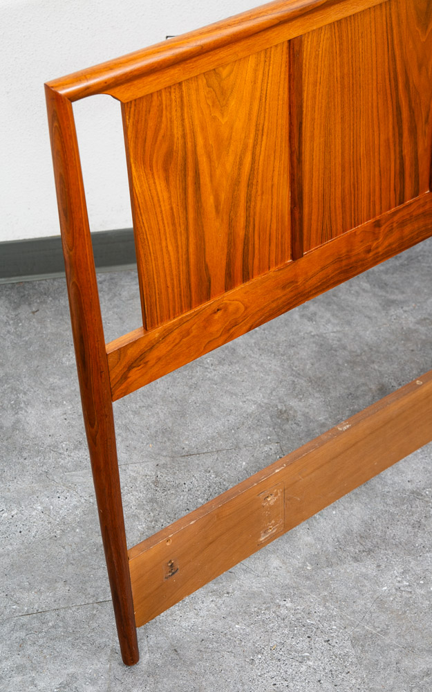 Mid Century Modern Headboard Bed Frame King Size Solid Walnut Wood Vintage Mcm - Image 9