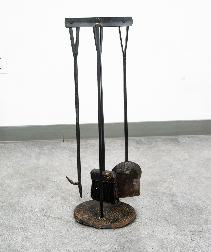 Mid Century Modern Fireplace Tool Modernist Cast Iron Black Mcm Vintage Wood - Image 2